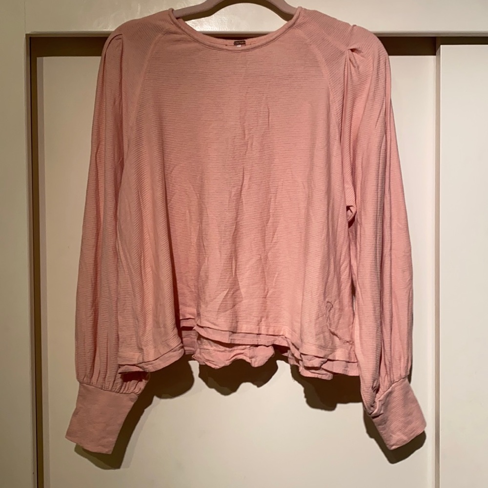 New Free People Pink Long Sleeved Shirt